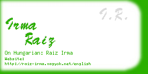 irma raiz business card